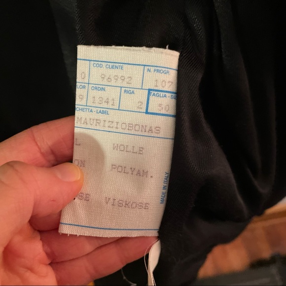 Maurizio Bonas Vintage Italy Green Black Shoulder Pads Bomber Coat Size 50 Large - Picture 9 of 12